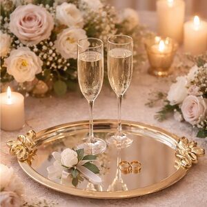 New Vintage Gold Oval Mirror Vanity Mirror New in box Deadstock